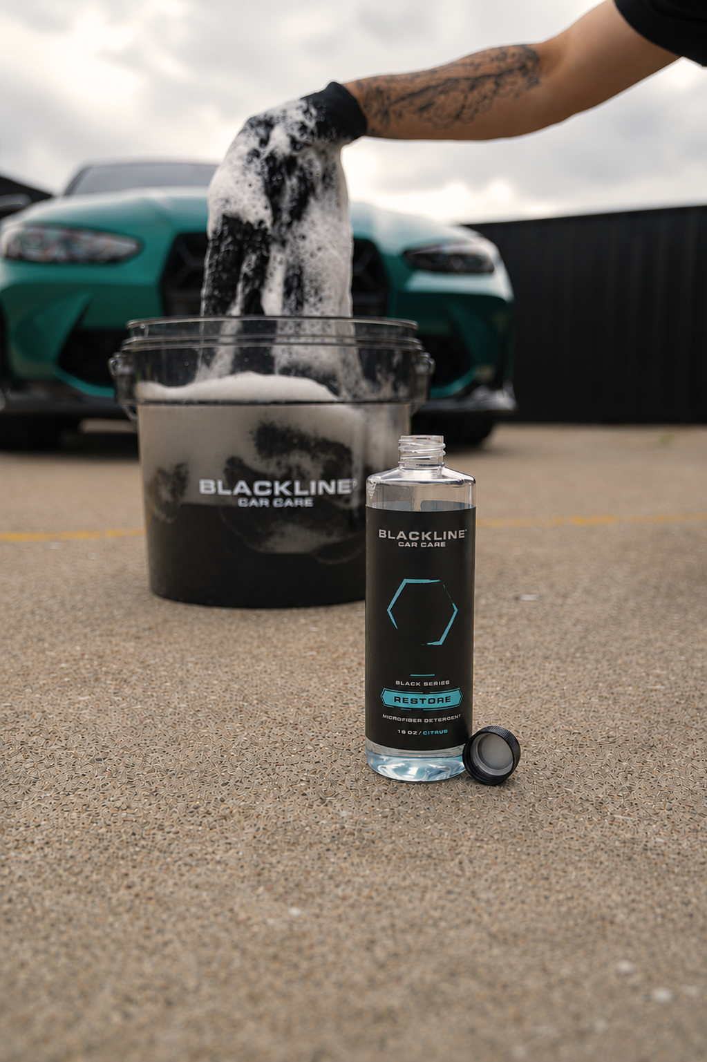 Blackline microfiber detergent